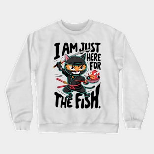 "Ninja Whiskers: The Stealthy Sushi Quest" Crewneck Sweatshirt